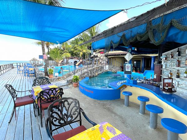 Outdoor bar area